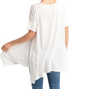 POL White Oversized Boxy Short Sleeve Tunic